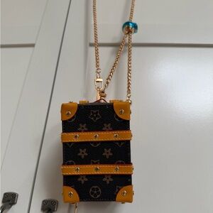 Adorable LV Like, Mini Luggage Bag with Gold Chain Adjustable Strap NWOT